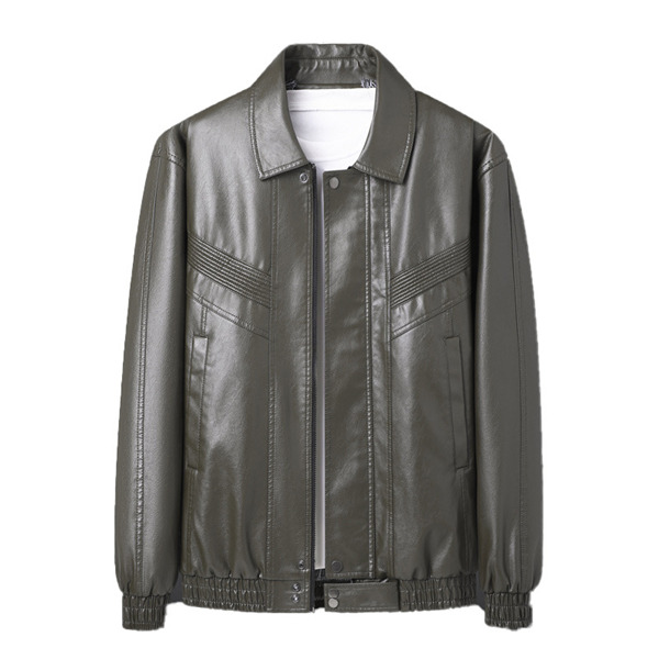 ライダースジャケット メンズ レザージャケット バイク用 革ジャン 折襟 秋冬服 裏起毛 あたたっか 保温 無地 ジップアップ 暖かいコート 