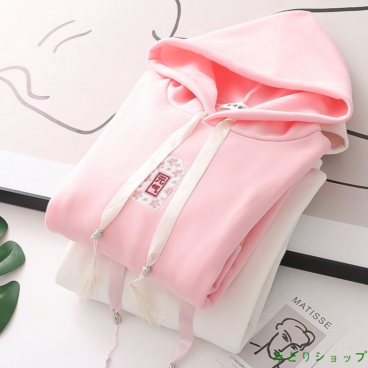 裏起毛 裏ボア さくら 桜 フリンジ 長袖 森ガール レディース 