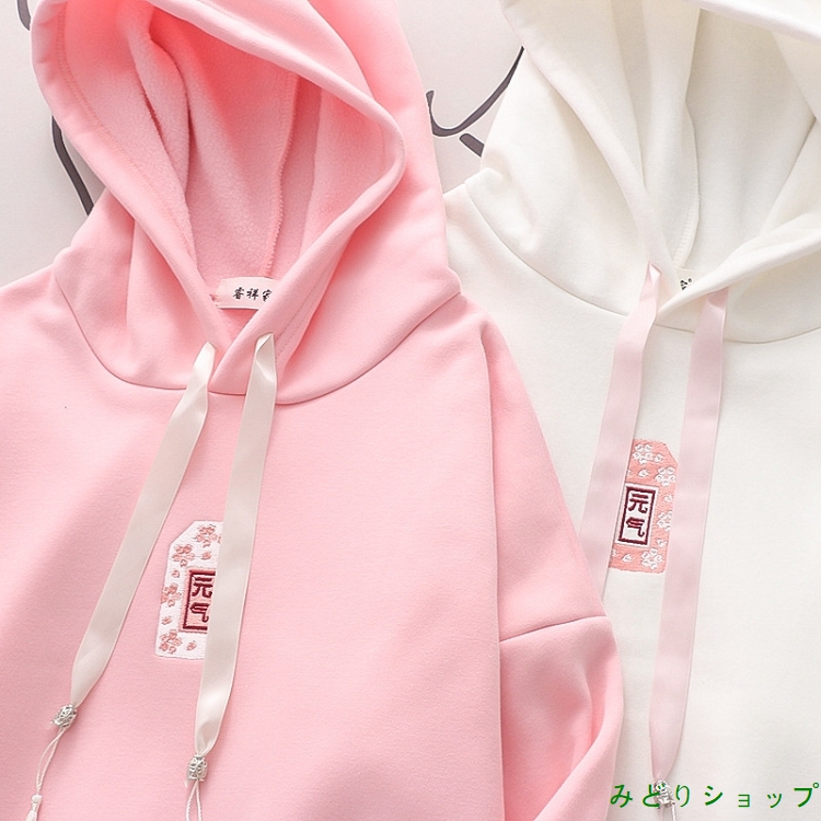 裏起毛 裏ボア さくら 桜 フリンジ 長袖 森ガール レディース 