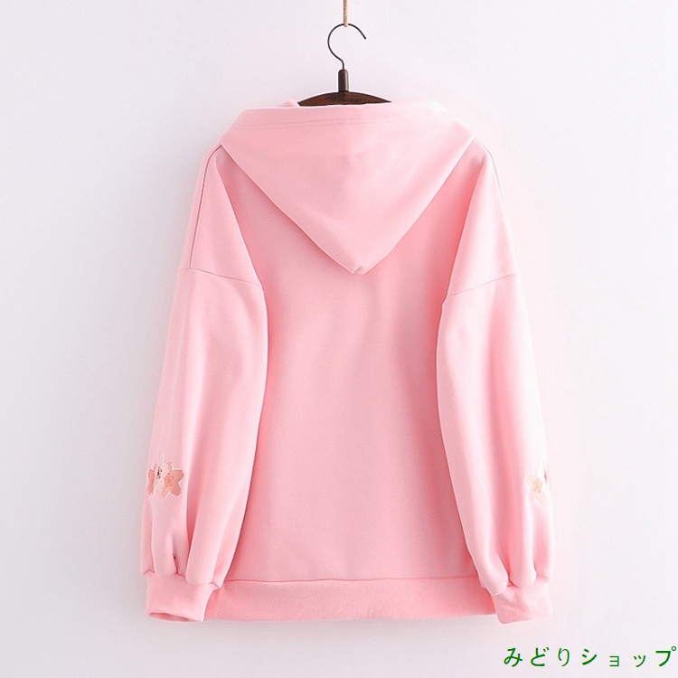 裏起毛 裏ボア さくら 桜 フリンジ 長袖 森ガール レディース 