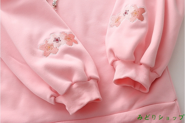裏起毛 裏ボア さくら 桜 フリンジ 長袖 森ガール レディース 