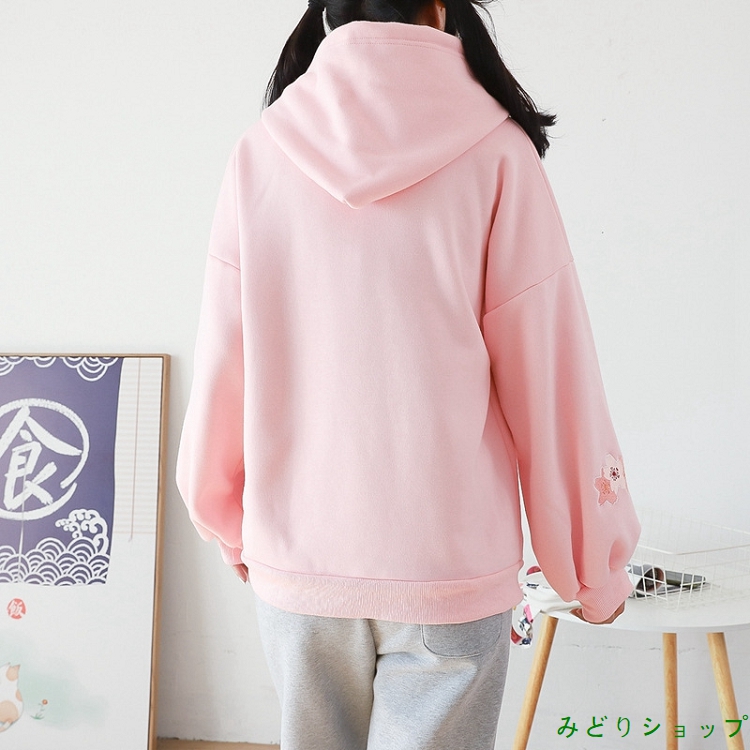 裏起毛 裏ボア さくら 桜 フリンジ 長袖 森ガール レディース 