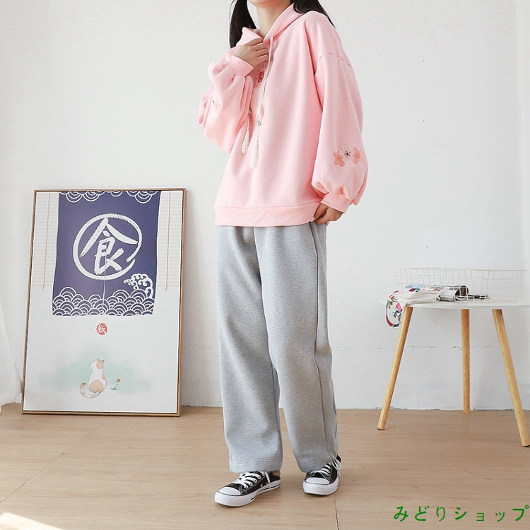 裏起毛 裏ボア さくら 桜 フリンジ 長袖 森ガール レディース 