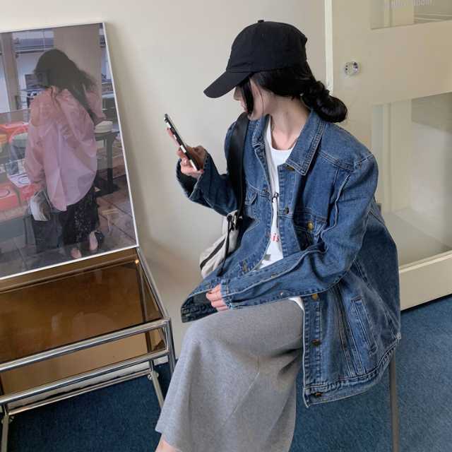 アウター デニム ジャケット デニムジャケット ジャカードデニム レディース 羽織 ミディアムジャケット 襟付き 長袖 キレセク ライトアウター 