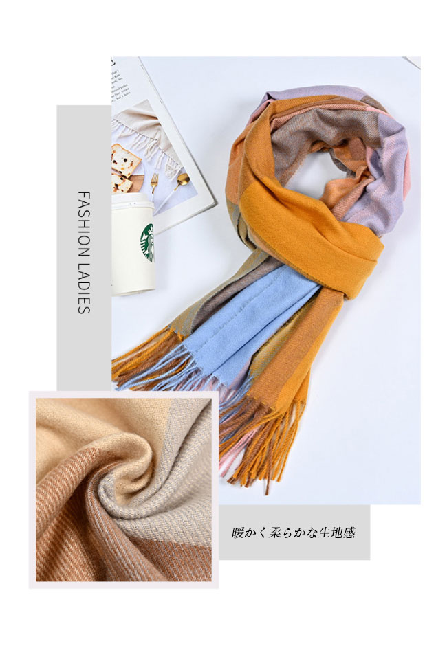 送料無料 マフラー 冬 大判 レディース ストール メンズ 肩掛け 襟巻き チェックマフラー ニットマフラー チェック柄 冬マフラー 暖かい 厚手 色切り替え 