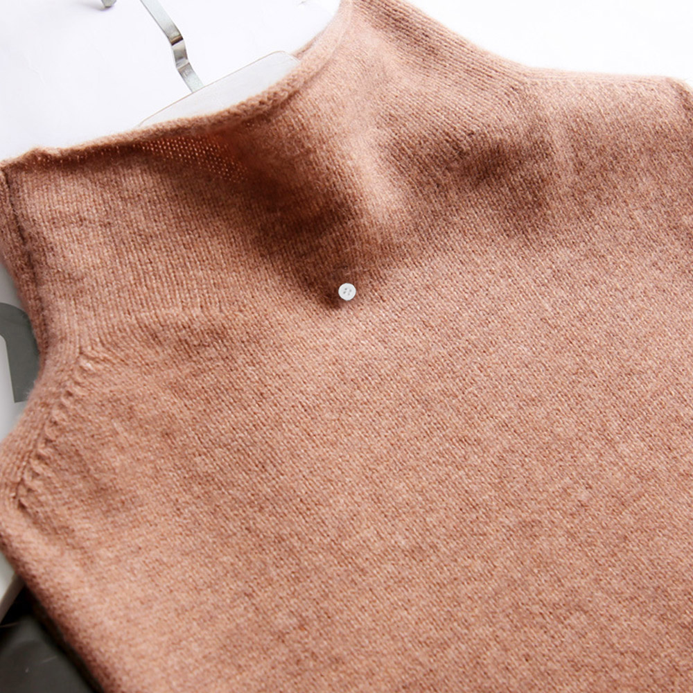 ニットベスト ハイネック ニットチョッキ 。可  