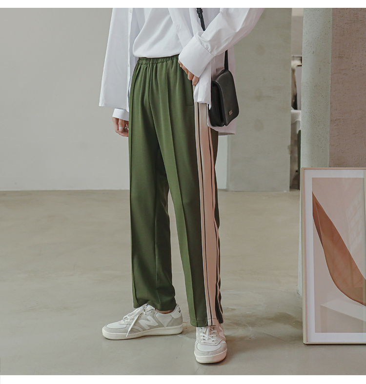 ファスナースリット ラインパンツ 韓国 ストリート HIPHOP 原宿系 K-POP ダンス レディース 衣装 