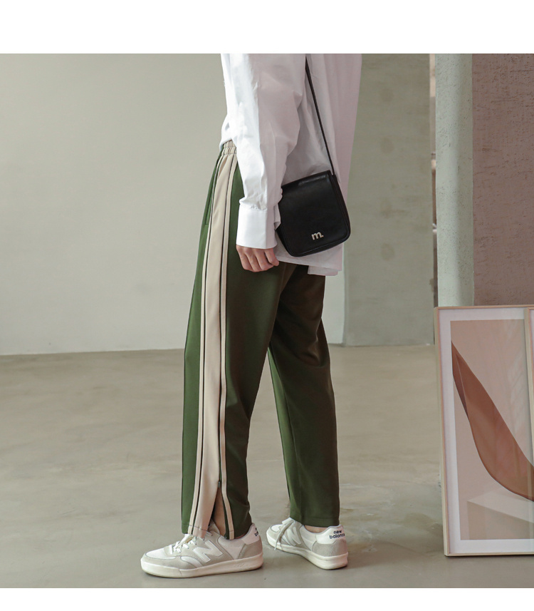 ファスナースリット ラインパンツ 韓国 ストリート HIPHOP 原宿系 K-POP ダンス レディース 衣装 