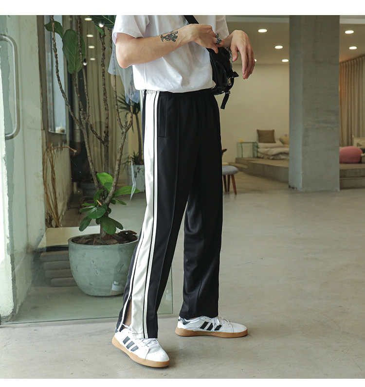 ファスナースリット ラインパンツ 韓国 ストリート HIPHOP 原宿系 K-POP ダンス レディース 衣装 