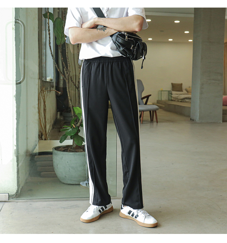 ファスナースリット ラインパンツ 韓国 ストリート HIPHOP 原宿系 K-POP ダンス レディース 衣装 