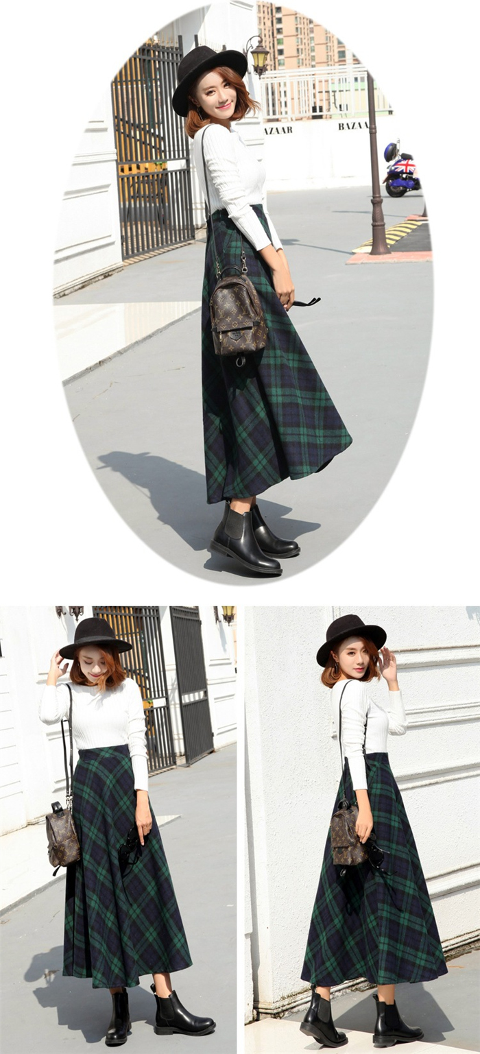 スカート レディース Aライン 厚手 ロング スカート ロング丈 チェック柄 大きいサイズ 冬 フレアスカート きれいめ カジュアル 秋 暖かい レディース 