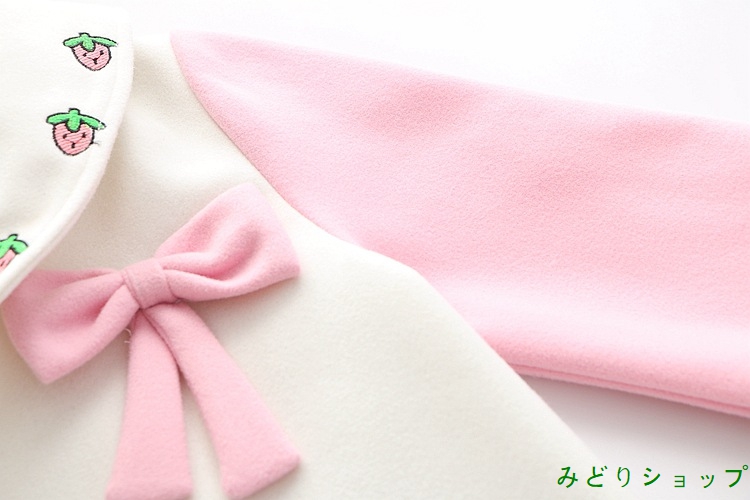 アウター コート ショート ウサギちゃん いちご 苺 レディース 森ガール 長袖 