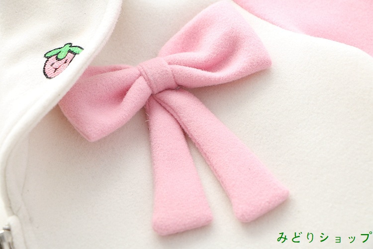 アウター コート ショート ウサギちゃん いちご 苺 レディース 森ガール 長袖 