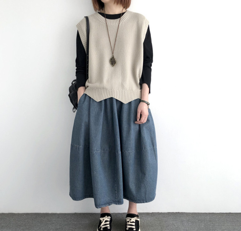 ニット ベスト レディース 秋 プルオーバー ニットベスト シンプル ノースリーブ 体型カバー クールネック おしゃれ 重ね着 着回し カジュアルレイヤード 