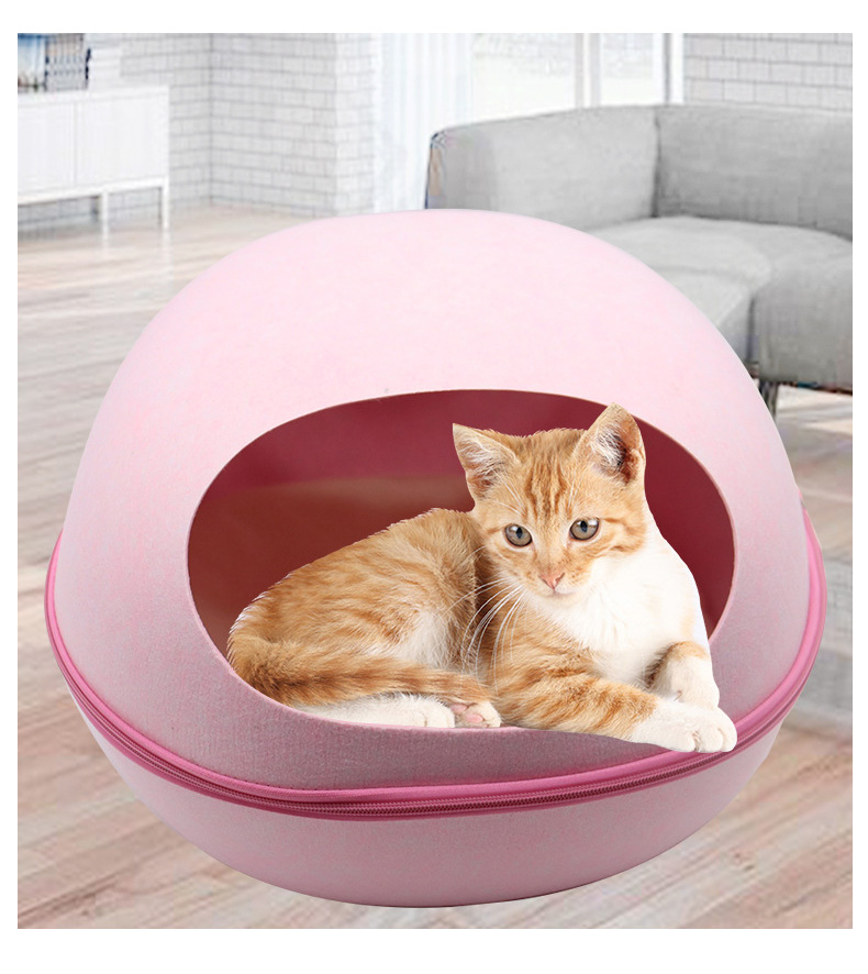 キャットハウス 洗える フエルト ペットベット ペットハウス ペット まゆ型 犬 冬 ペット用ベッドドーム型 ねこ 猫 卵型 ネコ 可愛い 2WAYペット用 ベッド 