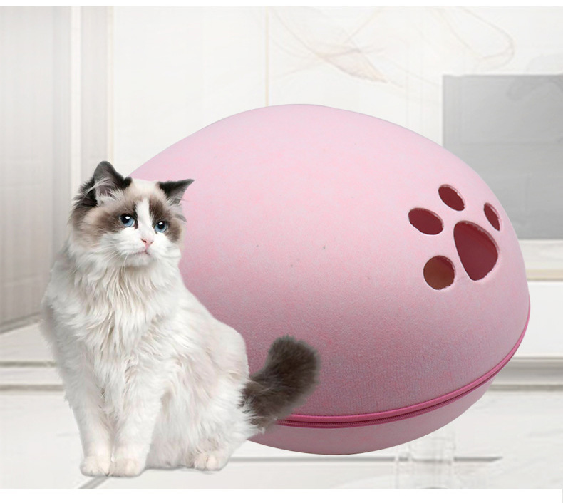キャットハウス 洗える フエルト ペットベット ペットハウス ペット まゆ型 犬 冬 ペット用ベッドドーム型 ねこ 猫 卵型 ネコ 可愛い 2WAYペット用 ベッド 