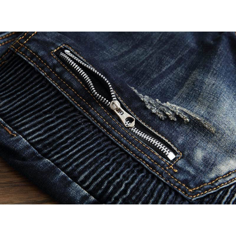 ジーンズ メンズ デニムパンツ バイクパンツ ダメージ加工 ストレッチ 個性 オートバイ バイクウェア スリム 細身レーシングパンツ ジーンズ スキニー 