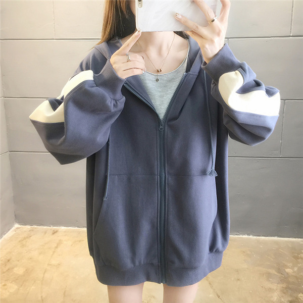 ジップアップ レディース アウター トップス フード付き ゆったり カジュアル バイ着回し スウェット 長袖ファッション 