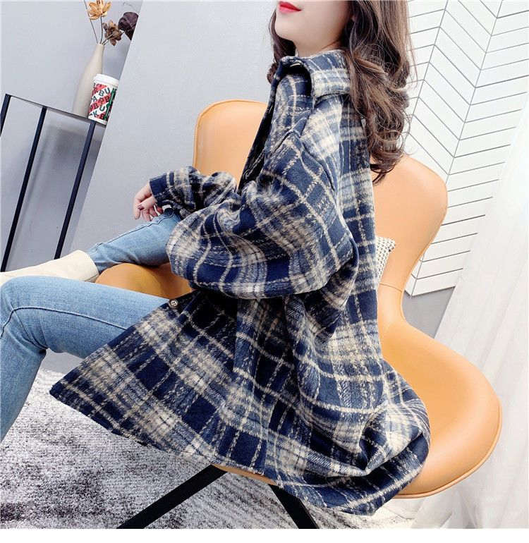 お取り寄せ商品 シャツ レディース オーバーシャツ 長袖 2M-2XL コットン トップス 棉 コートゆったり ビッグシャツ チェックシャツ 大きいサイズ対応 