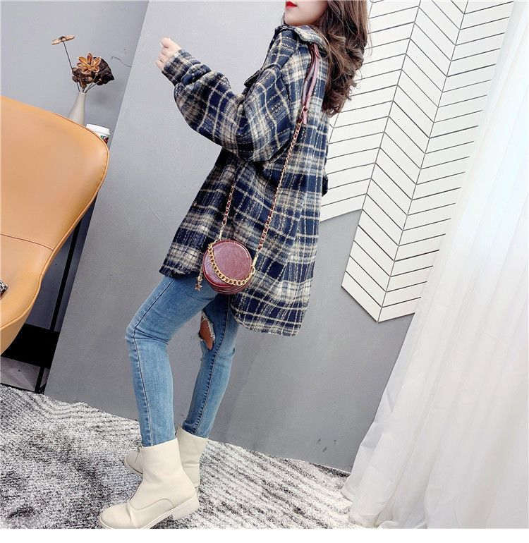 お取り寄せ商品 シャツ レディース オーバーシャツ 長袖 2M-2XL コットン トップス 棉 コートゆったり ビッグシャツ チェックシャツ 大きいサイズ対応 