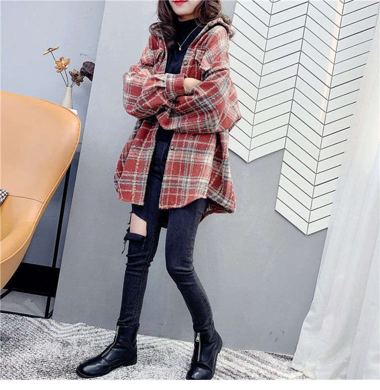 お取り寄せ商品 シャツ レディース オーバーシャツ 長袖 2M-2XL コットン トップス 棉 コートゆったり ビッグシャツ チェックシャツ 大きいサイズ対応 