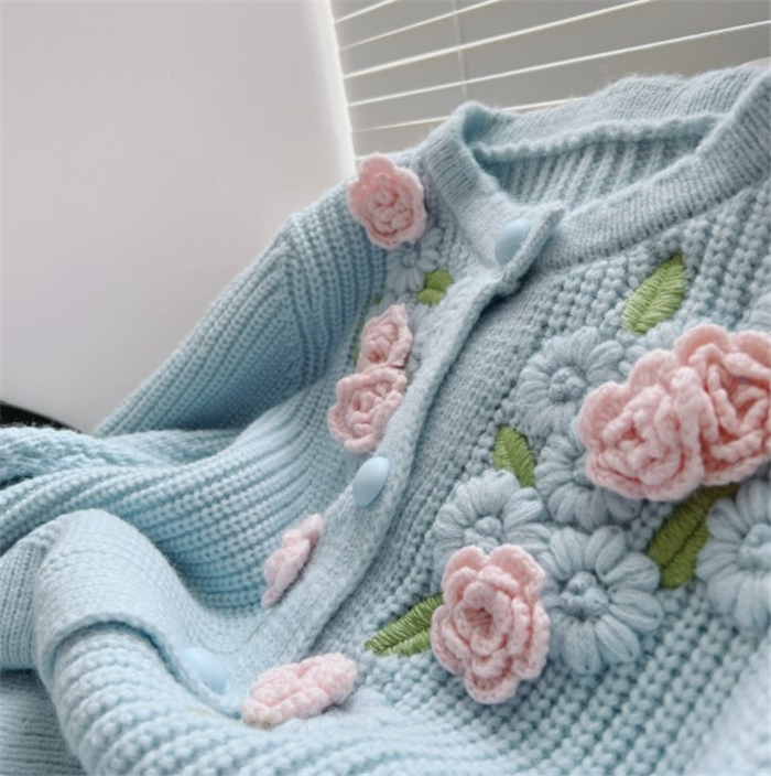 ニットセーターレディース きれいめ 長袖 ニットソー 大人 カジュアル フラワー 可愛い 花 着やせ ニットリブニットトップス おしゃれ セーター 