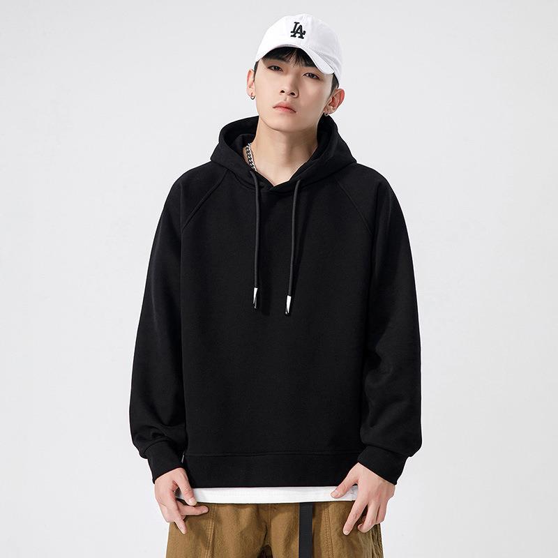 プルオーバーメンズ 長袖 フード付き フェイクレイヤードデザイン 重ね着風 カジュアル 運動 スポーツ おしゃれ トップス お兄系 