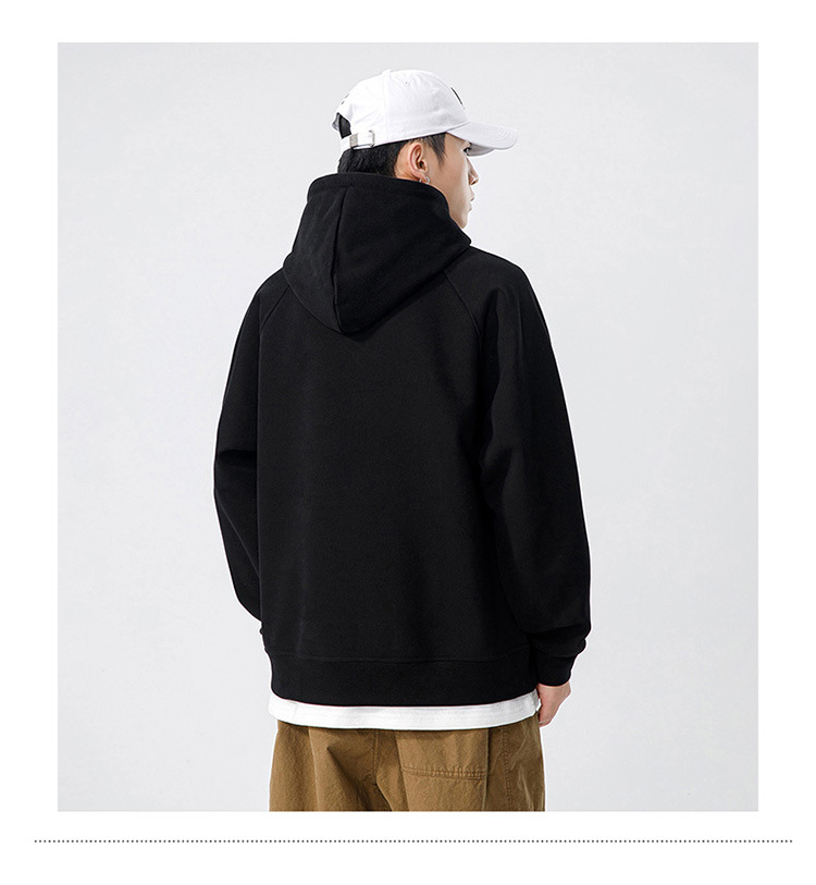 プルオーバーメンズ 長袖 フード付き フェイクレイヤードデザイン 重ね着風 カジュアル 運動 スポーツ おしゃれ トップス お兄系 