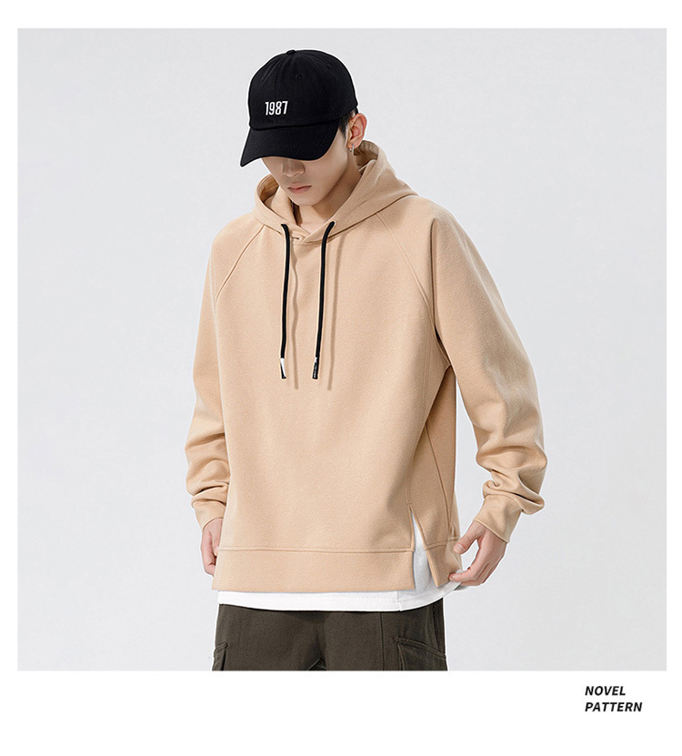 プルオーバーメンズ 長袖 フード付き フェイクレイヤードデザイン 重ね着風 カジュアル 運動 スポーツ おしゃれ トップス お兄系 