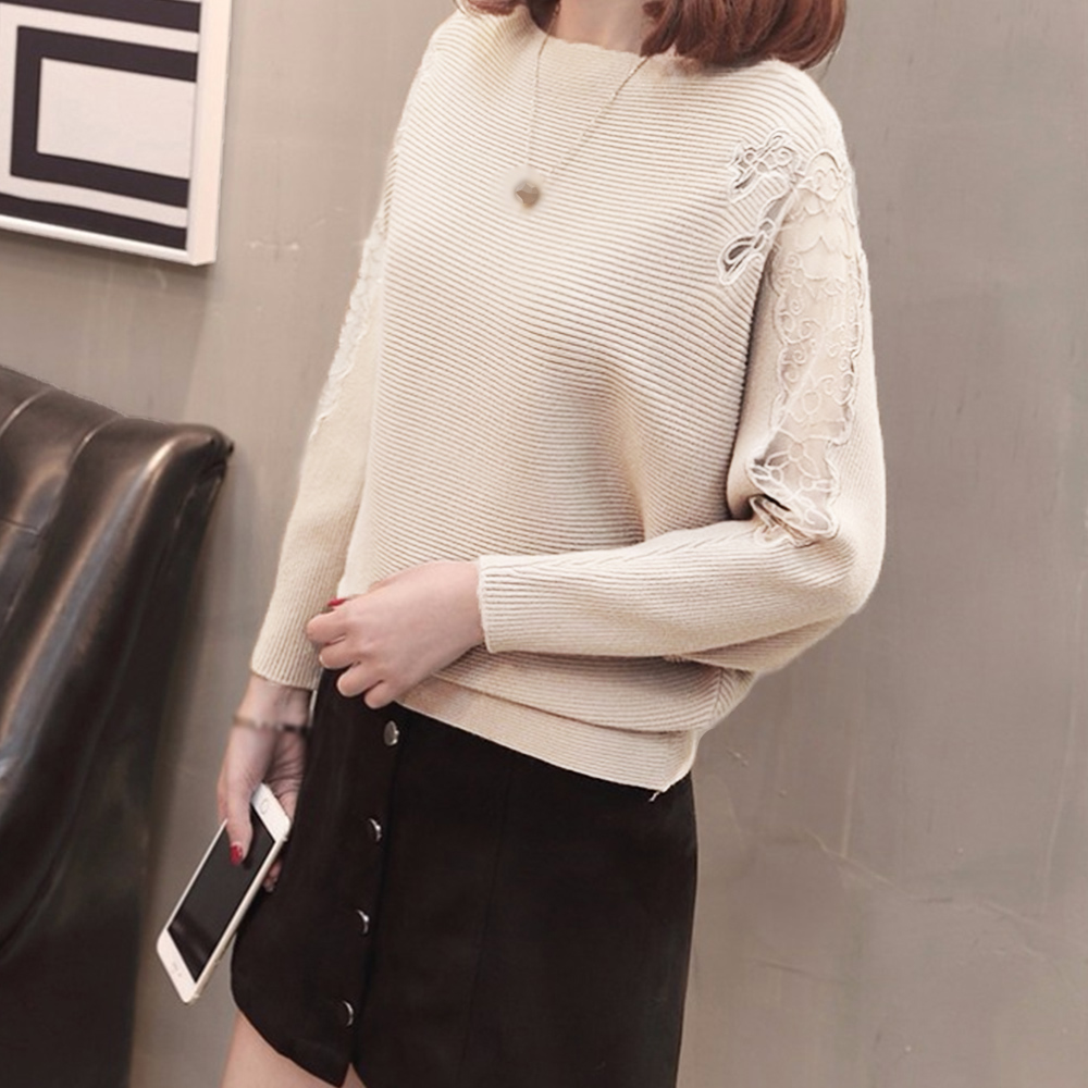 ドルマンニットトップス ボートネック上品 。可  