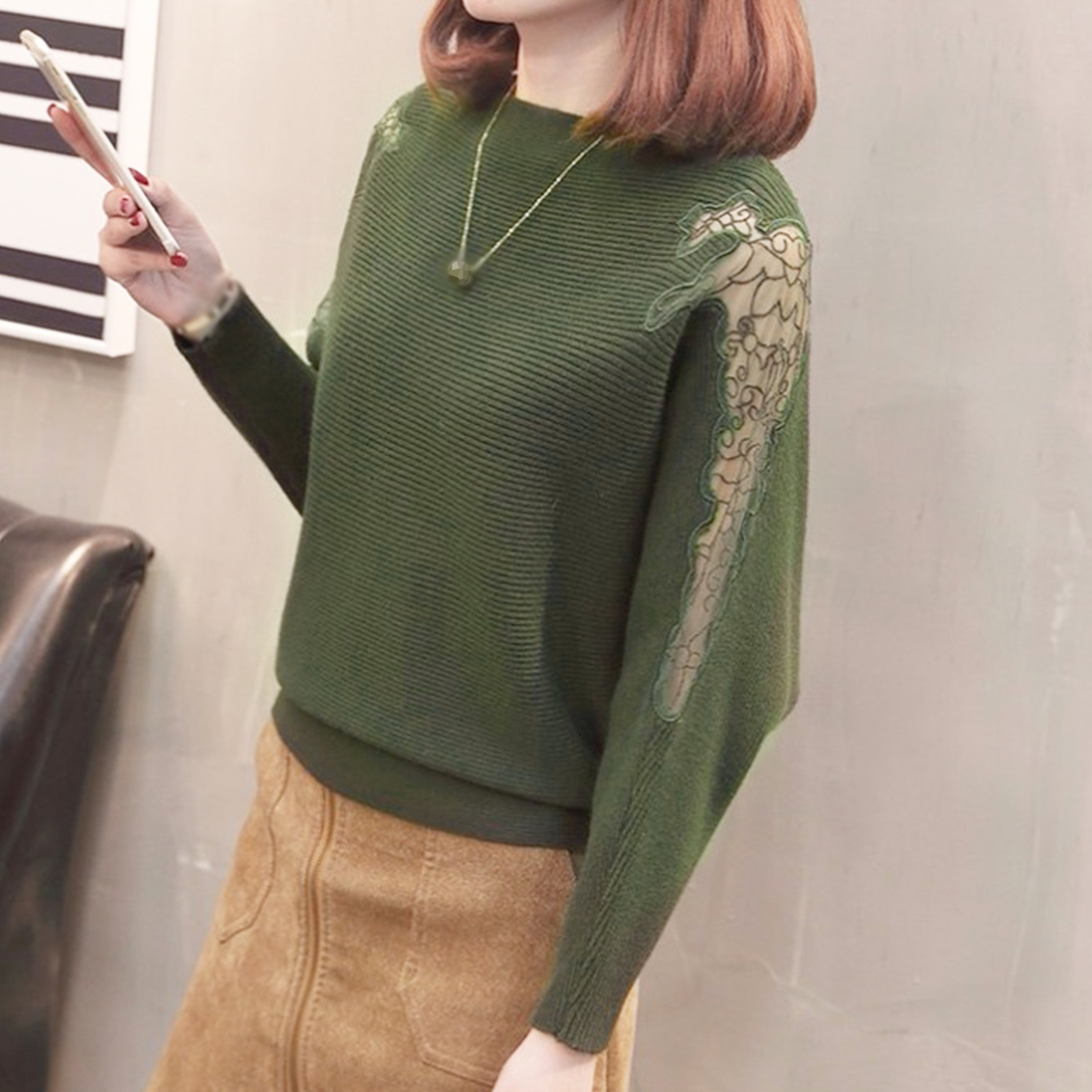 ドルマンニットトップス ボートネック上品 。可  