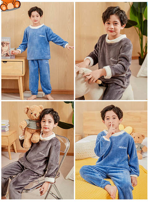 ルームウェア キッズパジャマ もこもこ 上下セット 男の子 ナイトウェア プレゼント 冬 起毛 おしゃれ 可愛い 誕生日 部屋着 長袖 韓国 