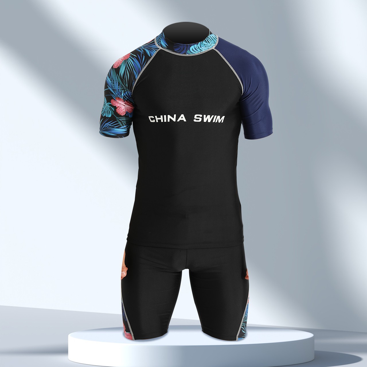 水着 競泳水着 メンズ 半袖ラッシュガード ショートパンツ スイムウェア 水泳 ボーイズ 2点セット 速乾 