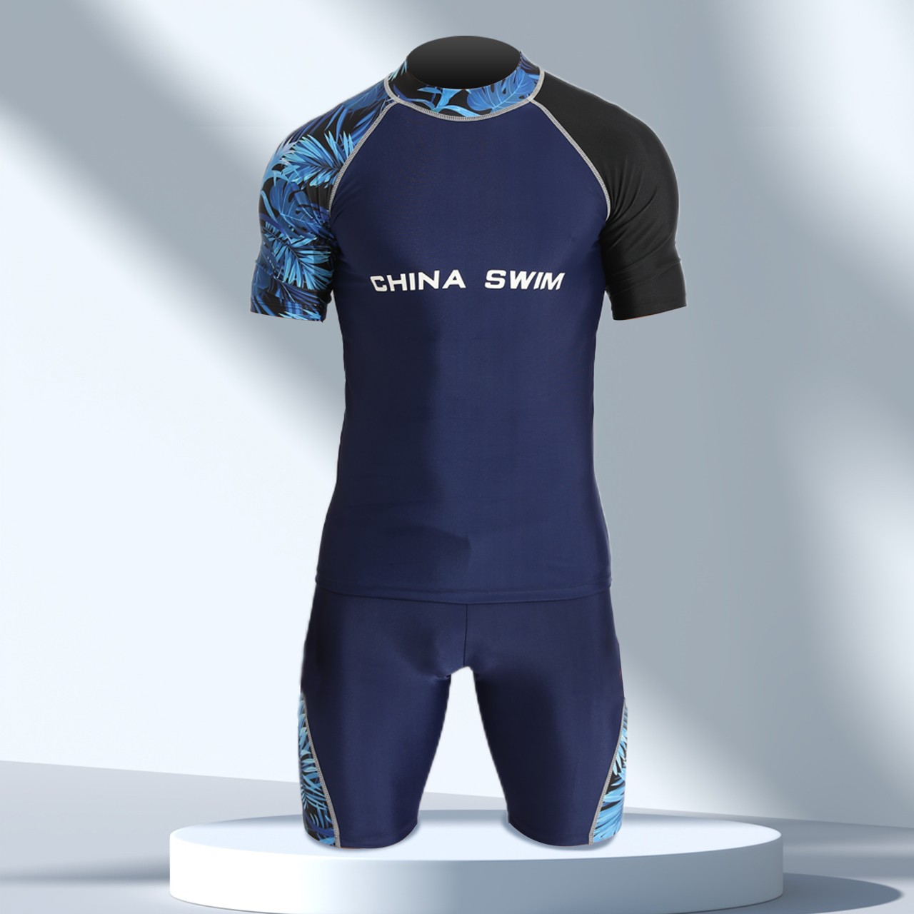 水着 競泳水着 メンズ 半袖ラッシュガード ショートパンツ スイムウェア 水泳 ボーイズ 2点セット 速乾 