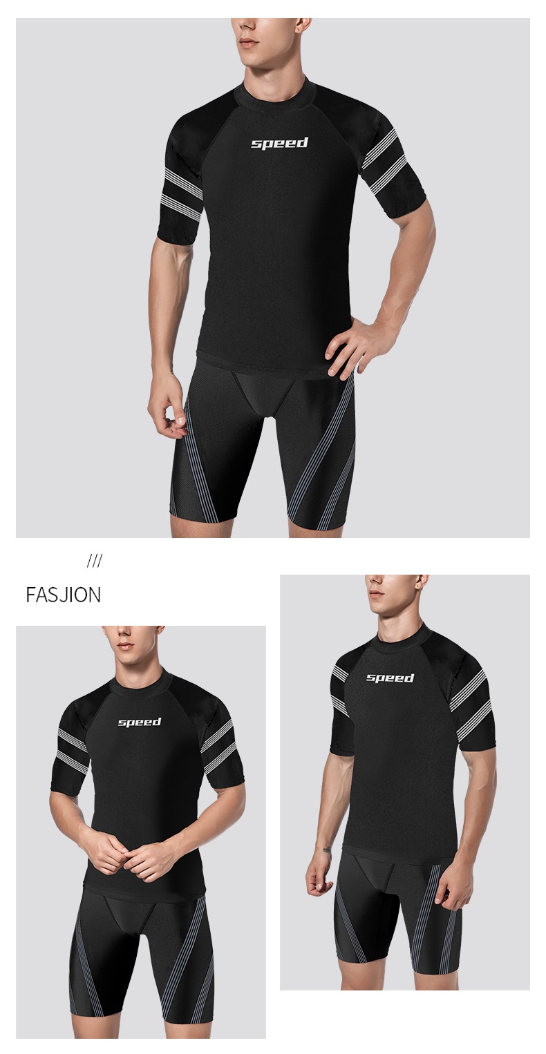 水着 競泳水着 メンズ 半袖ラッシュガード ショートパンツ スイムウェア 水泳 ボーイズ 2点セット 速乾 