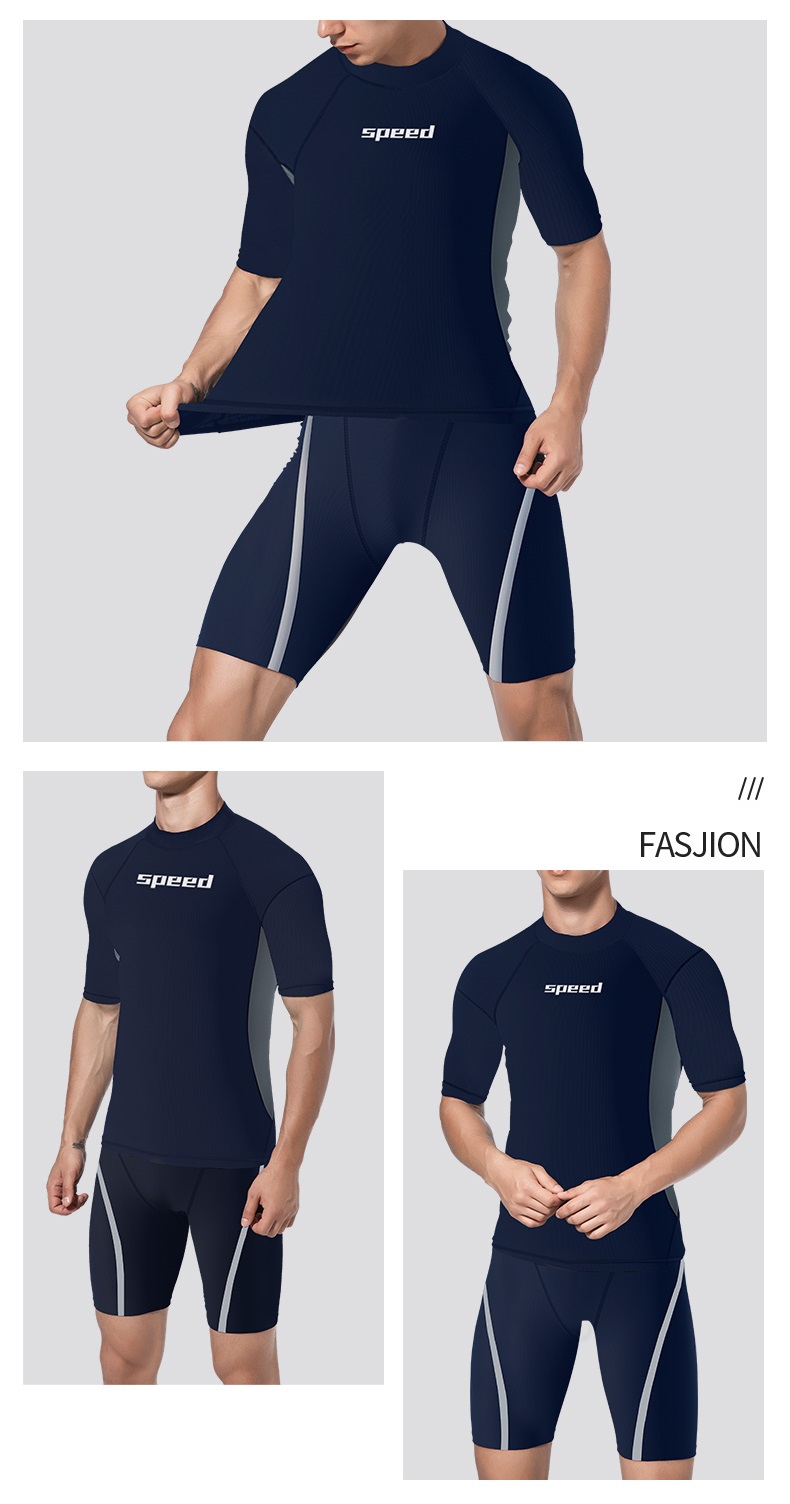 水着 競泳水着 メンズ 半袖ラッシュガード ショートパンツ スイムウェア 水泳 ボーイズ 2点セット 速乾 