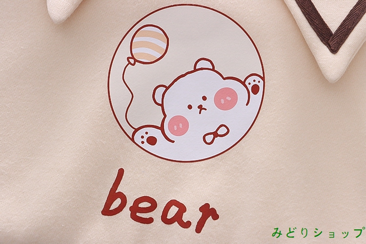 トレーナー 裏起毛 裏ボア 熊くま 風船 長袖 レディース 森ガール 