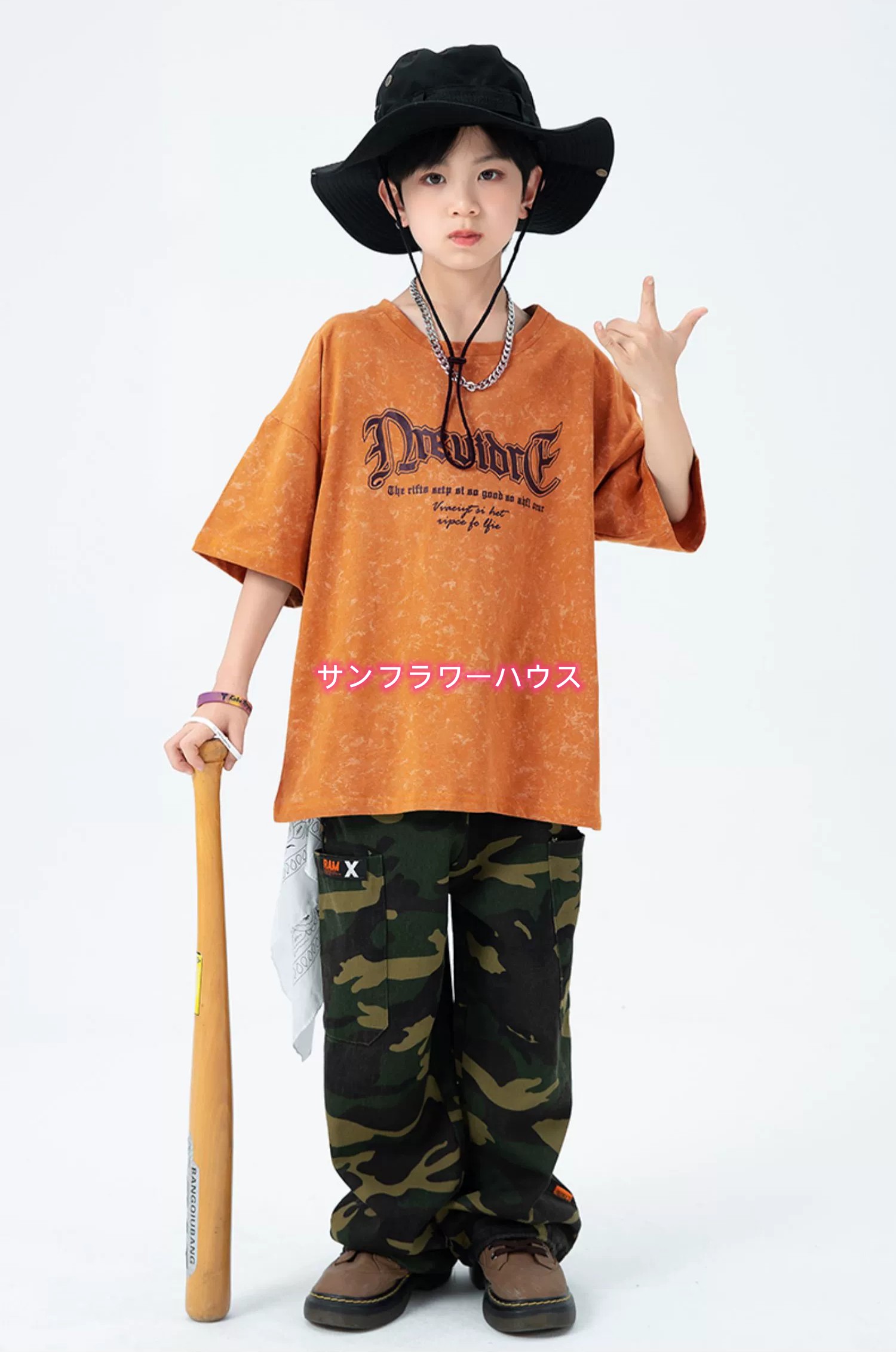 トップス キッズダンス衣装 セットアップ ヒップホップ 衣装 韓国 半袖 Tシャツ 男の子 カーゴパンツ チアガール 女の子 ダンス 子供 ダンスウェア 