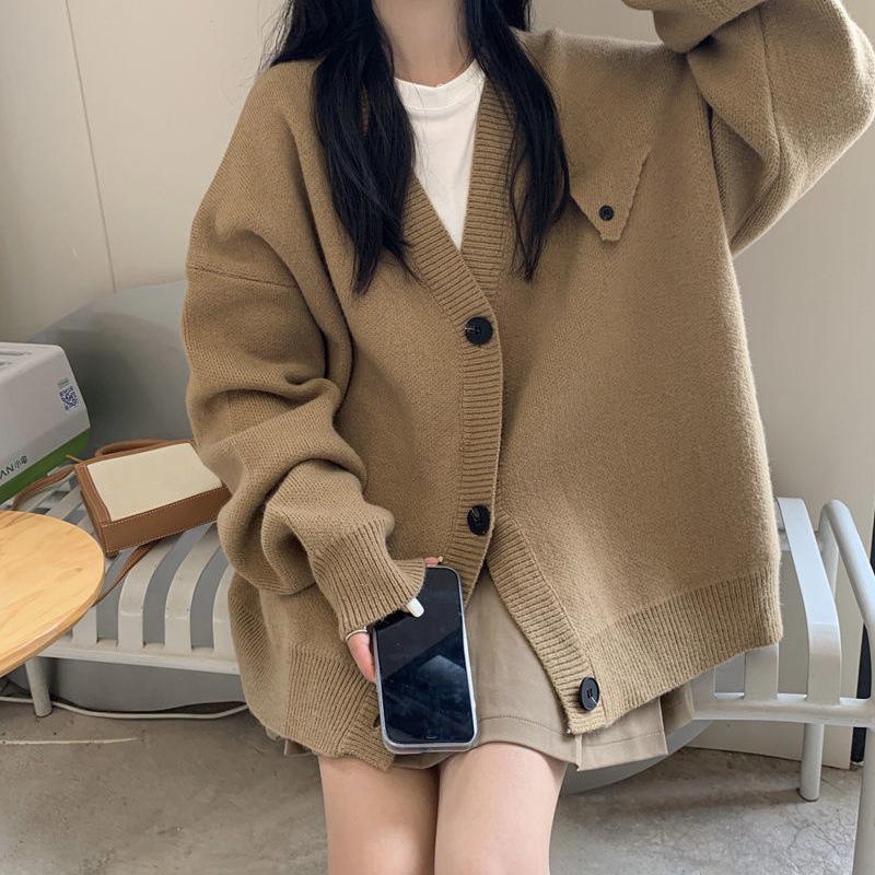 超。 レディース ニット Vネック カーディガン 秋 セーター 春 洗える 冬 羽織 ゆる 伸縮性 カジュアル 上品 ゆったり おしゃれ 超目玉 長袖 