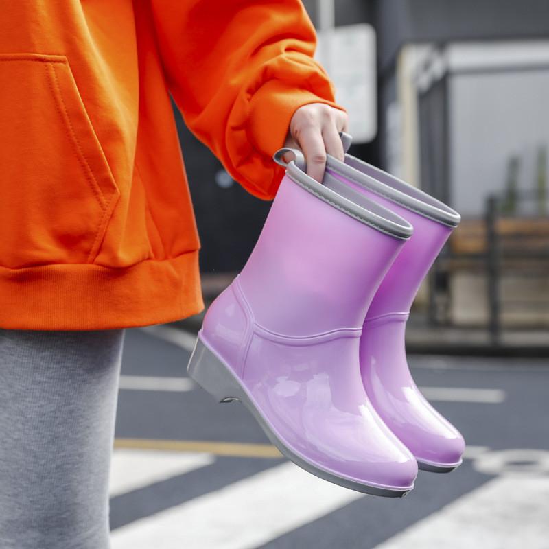 レインブーツ レインレディース ミドル丈 母の日 ショートブーツ 完全防水 滑らない 通勤 かわいい 通学 雨の日 靴 梅雨 軽量 仕事 雨靴 