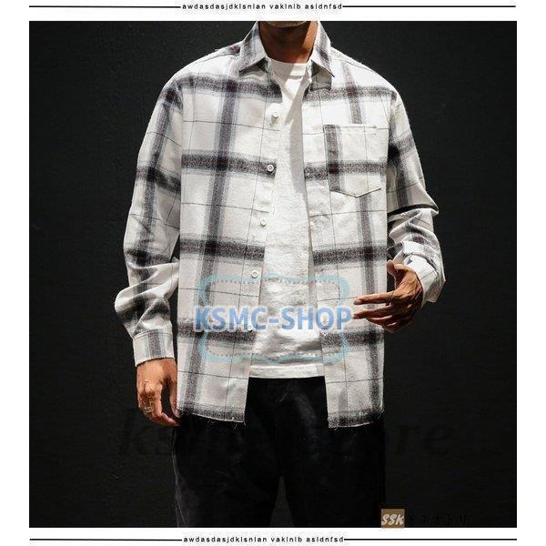 ネルシャツ カジュアルシャツ メンズシャツ メンズ シャツ 長袖 チェック トップス 長袖シャツ スリムシャツ 