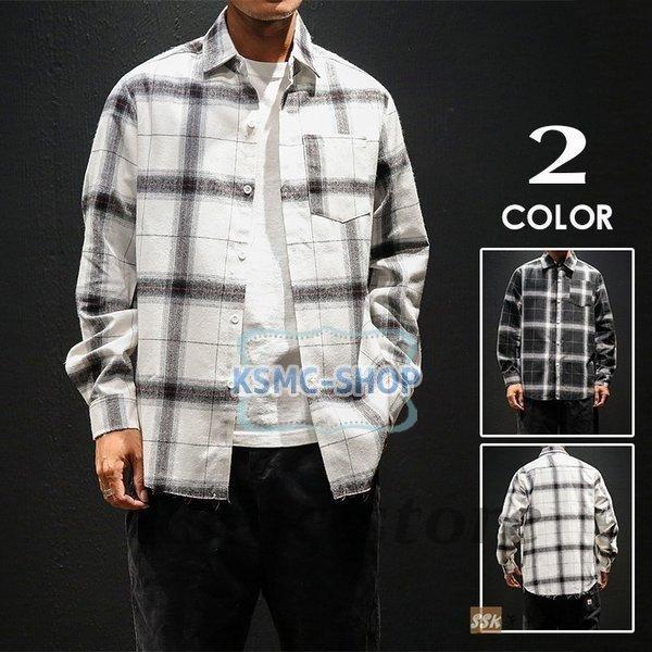 ネルシャツ カジュアルシャツ メンズシャツ メンズ シャツ 長袖 チェック トップス 長袖シャツ スリムシャツ 