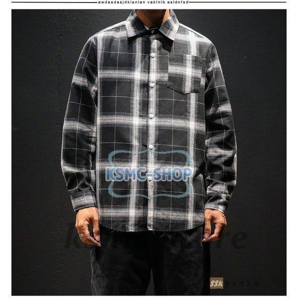 ネルシャツ カジュアルシャツ メンズシャツ メンズ シャツ 長袖 チェック トップス 長袖シャツ スリムシャツ 