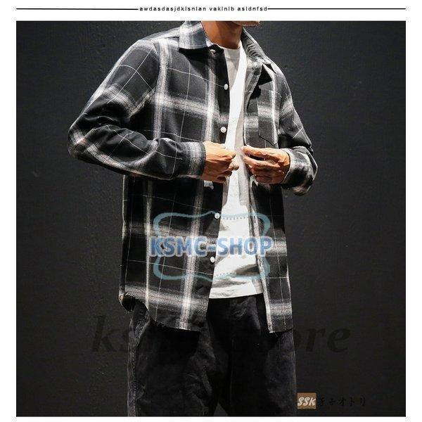 ネルシャツ カジュアルシャツ メンズシャツ メンズ シャツ 長袖 チェック トップス 長袖シャツ スリムシャツ 