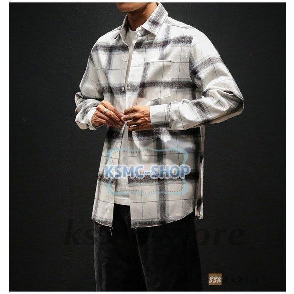 ネルシャツ カジュアルシャツ メンズシャツ メンズ シャツ 長袖 チェック トップス 長袖シャツ スリムシャツ 