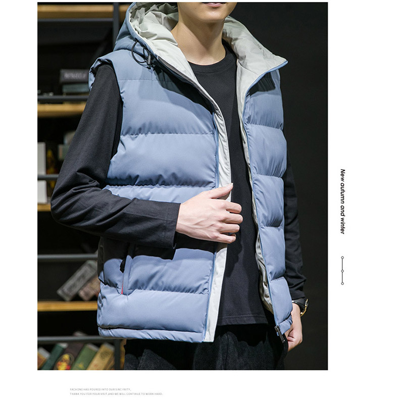 ダウンベスト メンズ 軽量 ジップアップインナーダウン中綿ベスト 大きいサイズ 秋冬服 暖かい 通学 防寒着 作業 アウター フード付き ポケット 通勤 部屋着 