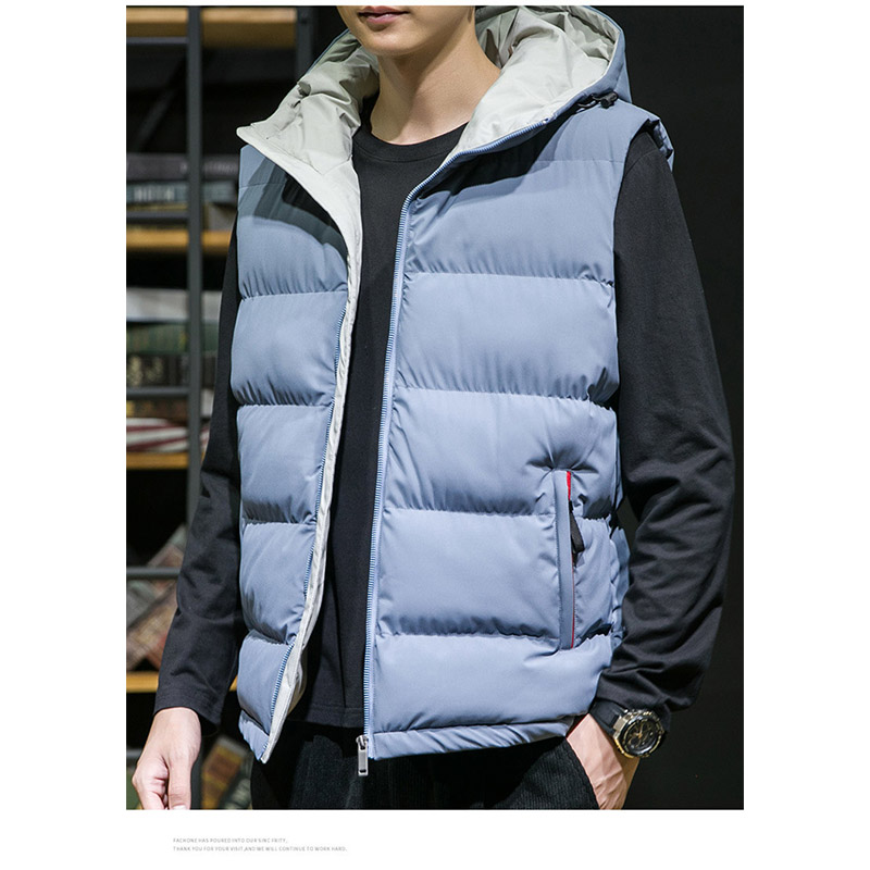 ダウンベスト メンズ 軽量 ジップアップインナーダウン中綿ベスト 大きいサイズ 秋冬服 暖かい 通学 防寒着 作業 アウター フード付き ポケット 通勤 部屋着 
