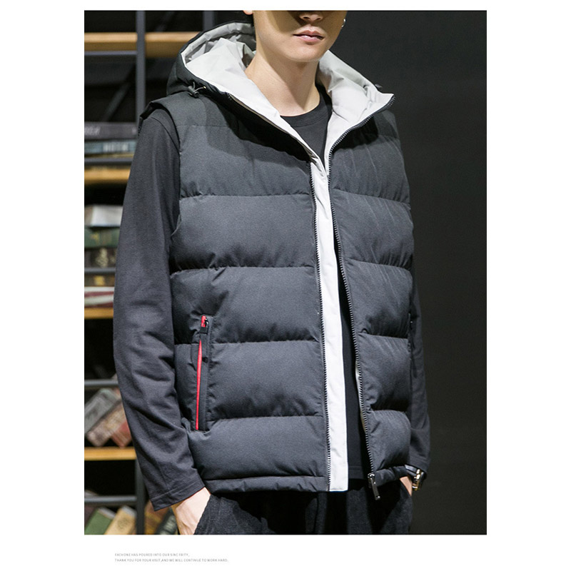 ダウンベスト メンズ 軽量 ジップアップインナーダウン中綿ベスト 大きいサイズ 秋冬服 暖かい 通学 防寒着 作業 アウター フード付き ポケット 通勤 部屋着 
