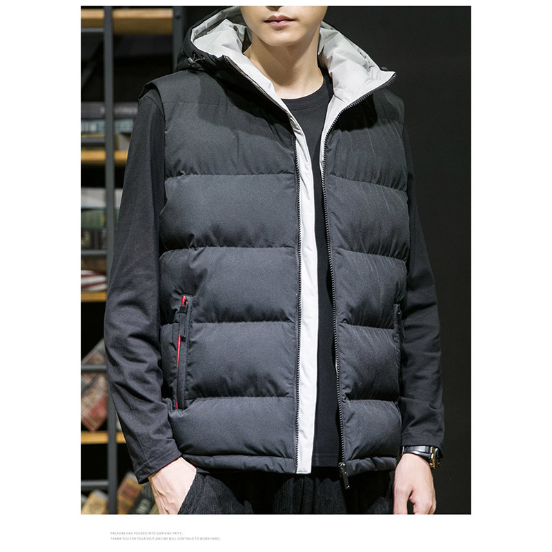 ダウンベスト メンズ 軽量 ジップアップインナーダウン中綿ベスト 大きいサイズ 秋冬服 暖かい 通学 防寒着 作業 アウター フード付き ポケット 通勤 部屋着 