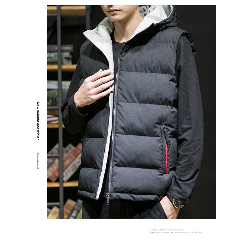 ダウンベスト メンズ 軽量 ジップアップインナーダウン中綿ベスト 大きいサイズ 秋冬服 暖かい 通学 防寒着 作業 アウター フード付き ポケット 通勤 部屋着 
